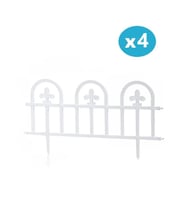 Omnipazar SY-5992 Estate Plastik Bahçe Çiti 60x32 cm 4'lü Set (Beyaz)