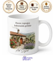 Köy Evi Temalı Baskılı Kupa Bardak Hediye Nostaljik Köy Hayatı Porselen Mug