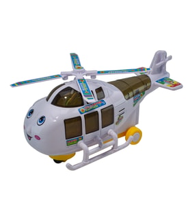 Oyuncak Helikopter Işıklı Sesli Beyaz Sevimli Helikopter 23 Cm