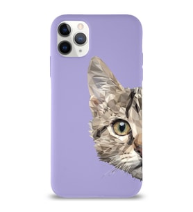 Apple iPhone 11 Pro Max Uyumlu Lansman Kılıf Catface Tasarımlı Altı Kapalı İçi Kadife Kaplı  Kapak (Şeffaf)
