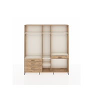Arges Dolap 7 Raflı 4 Çekmeceli 3 Askılı 220x30x243 Çam-Aytaşı/Çam