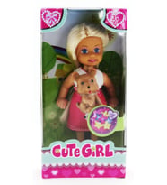 Mulvxurg  Urg02 Cute Girl Kahverengi Köpekli Ve Sarışın Mini Bebek (Mulvix)