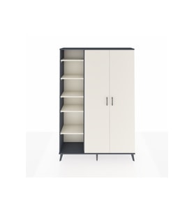 Arges Gardrop 7 Raflı 2 Kapaklı Tek Askılı 132x30x195 Antrasit-Aytaşı