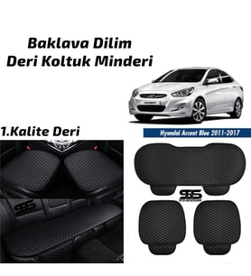Hyundai Accent Blue 2011 - 2017 Siyah Deri Oto Koltuk Minderi