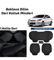 Hyundai Accent Blue 2011 - 2017 Siyah Deri Oto Koltuk Minderi