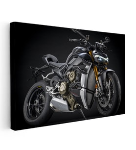 Kanvas Tablo Ducati Streetfighter V4 S Koyu Gri Motosiklet Tablosu Ev Ofis Duvar Dekoru