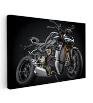 Kanvas Tablo Ducati Streetfighter V4 S Koyu Gri Motosiklet Tablosu Ev Ofis Duvar Dekoru