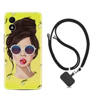 TCL 303 Kılıf Resimli Boyun Askılı İpli Desenli Silikon Lollipop Woman 1416