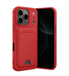iPhone 17 Pro Max Kelvin Kartvizitli Silikon - Kırmızı