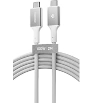 USB-C to USB-C 2 Metre Kablo 100W Güç/PPS 2.0 Super Hızlı Şarj / 5 Gbps (E-Marker Çip) Data Hızı/USB 3.2 Type-C Ekstra Dayanıklı MFI Lisanslı White - ACA08775