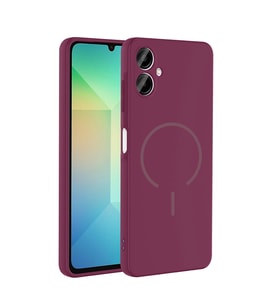 Samsung Galaxy A06 Kılıf Yumuşak Dokulu M-safe Şarj Özellikli Meta Kapak