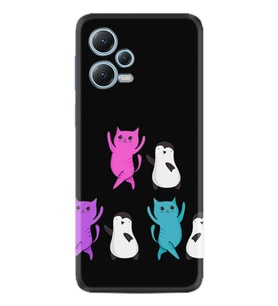 Xiaomi Redmi Note 12 5g Kılıf Resimli Desenli Silikon Platinium Series Cat Dance 1824