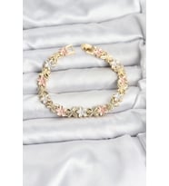Lotus Model Pirinç Gold ve Pembe Renk Kadın Bileklik