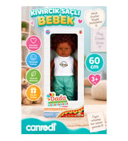 1060091 Dada Kıvırcık Saçlı Bebek 60 cm -canrodi