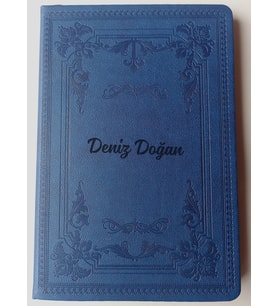 Kişiye Özel Ajanda, İsimli Defter, İsme Özel Desenli Ajanda (Lacivert)