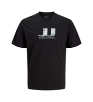 JACK JONES JJ Baskılı Erkek Bisiklet Yaka Tişört 12297849 (Siyah)
