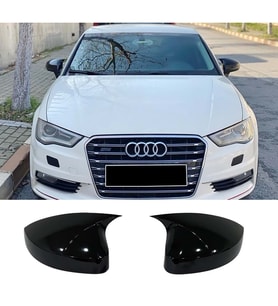 Audi A3 8V Batman Yarasa Ayna Kapağı Parlak Siyah ABS 2012 2013 2014 2015 2016 2017 2018 2019