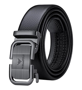 WilliamPolo Hakiki Deri Metal Antrasit Tokalı Erkek Kemer 115 cm (Siyah)