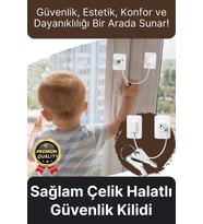 #GüvenlikKilidi Dayanıklı Çelik Halat Beyaz Plaka Pvc Pencere Emniyet Çocuk Halatlı Güvenlik Kilidi