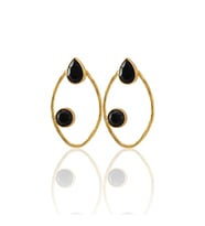 Kadir Jewellery 22 Ayar Altın Kaplama Geometrik Küpe -El İşçiliği Ve Hipoalerjenik Küpe