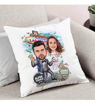 Kişiye Özel Şanslı Çiftler Karikatürlü Yastık