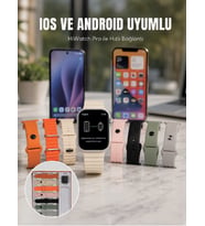Akıllı Saat Bluetooth Arama Özellikli 7 Kordonlu Spor ve Günlük Kullanıma Uygun
