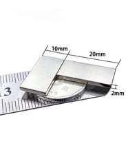 1 Adet 20x10x2 mm Neodyum Mıknatıs Köşeli Magnet N35 Nikel Kaplama Güçlü Kaliteli Dayanıklı