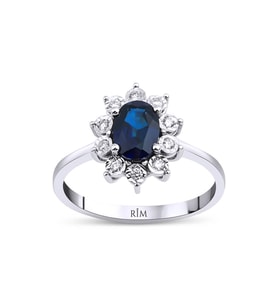 1.15 Karat Laboratuvar Pırlanta Safir Yüzük - HRD Sertifikalı