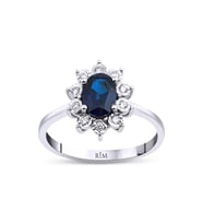 1.15 Karat Laboratuvar Pırlanta Safir Yüzük - HRD Sertifikalı