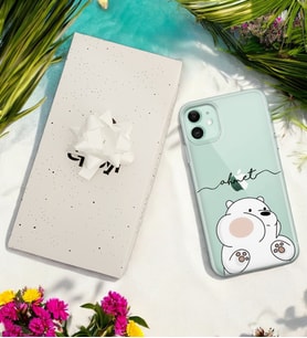 Kutup Ayısı Tasarımlı Kişiye Özel Şeffaf Telefon Kılıfı (Tüm Telefon Modelleri Mevcuttur.) - Hediye Kutulu