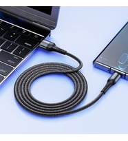 Lexroo Örgülü USB A-C Hızlı Şarj Kablosu, Siyah (100 CM)