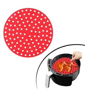 Renkli Isıya Dayanıklı Yıkanılabilir Silikon Fırın Ve Airfryer Yuvarlak Pişirme Matı 20 Cm (5343)