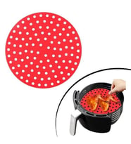 Renkli Isıya Dayanıklı Yıkanılabilir Silikon Fırın Ve Airfryer Yuvarlak Pişirme Matı 20 Cm (5343)