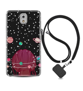 Samsung Note 3 4 5 8 9 20 Ultra 10 Lite Kılıf Boyun Askılı Silikon Space Woman 1311
