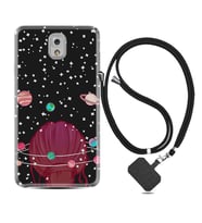 Samsung Note 3 4 5 8 9 20 Ultra 10 Lite Kılıf Boyun Askılı Silikon Space Woman 1311