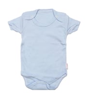 Erkek Bebek Çıtçıtlı Mavi Kısa Kol Body Zıbın