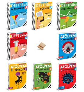 Arı 5. Sınıf Maarif Matematik Fen Türkçe ve Sosyal Defterim + Atölyem 8li Set + Telefon Standı