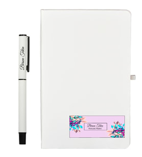 Öğretmene Hediye Kişiye Özel Hazırlanmış Beyaz Defter ve Kalem Seti