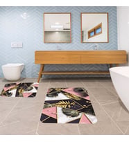 Banyo Halısı Ikili Klozet Takımı Kaymaz Tabanlı Banyo Paspas Takımı (Karışık)