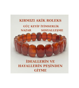 Kırmızı Akik Doğal Taş Roleks Bileklik