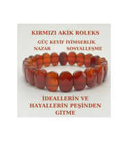 Kırmızı Akik Doğal Taş Roleks Bileklik