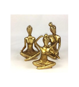 Gold Renk Yogacı Kız 3lü Biblo
