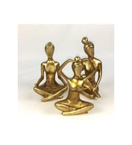 Gold Renk Yogacı Kız 3lü Biblo