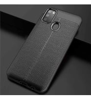 Samsung Galaxy M21 Kılıf Esnek Pu-Deri Leather-Pu Serisi Protected Case (Siyah)