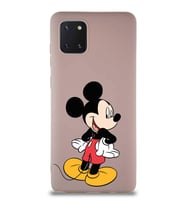 Samsung Galaxy Note 10 Lite Soft Premier Kapak Mickey Mouse-D Tasarımlı Silikon Kılıf - Pudra (Şeffaf)