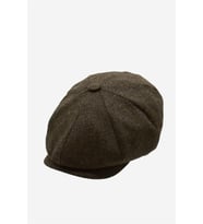 Erkek İngiliz Kasket Balıksırtı Desen Newsboy Şapka (Kiremit)