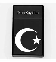 Ay Yıldız Desenli Metal Tabaka – Kişiye Özel İsimli Hediyelik
