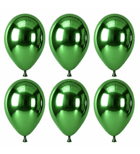 Yeşil Renk Lateks krom Balon (30 cm) - 6 Adet