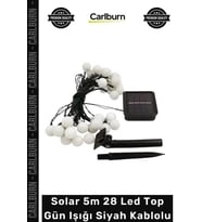 Özel Üretim Modern Şık Dekoratif Bahçe Balkon Lambası Solar 5m 28 Led Top Gün Işığı Siyah Kablolu