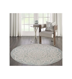 Eliana Home Baskılı, Yıkanabilir Kaymaz Taban Yuvarlak Halı LNA7050 120x120 cm (Gri)